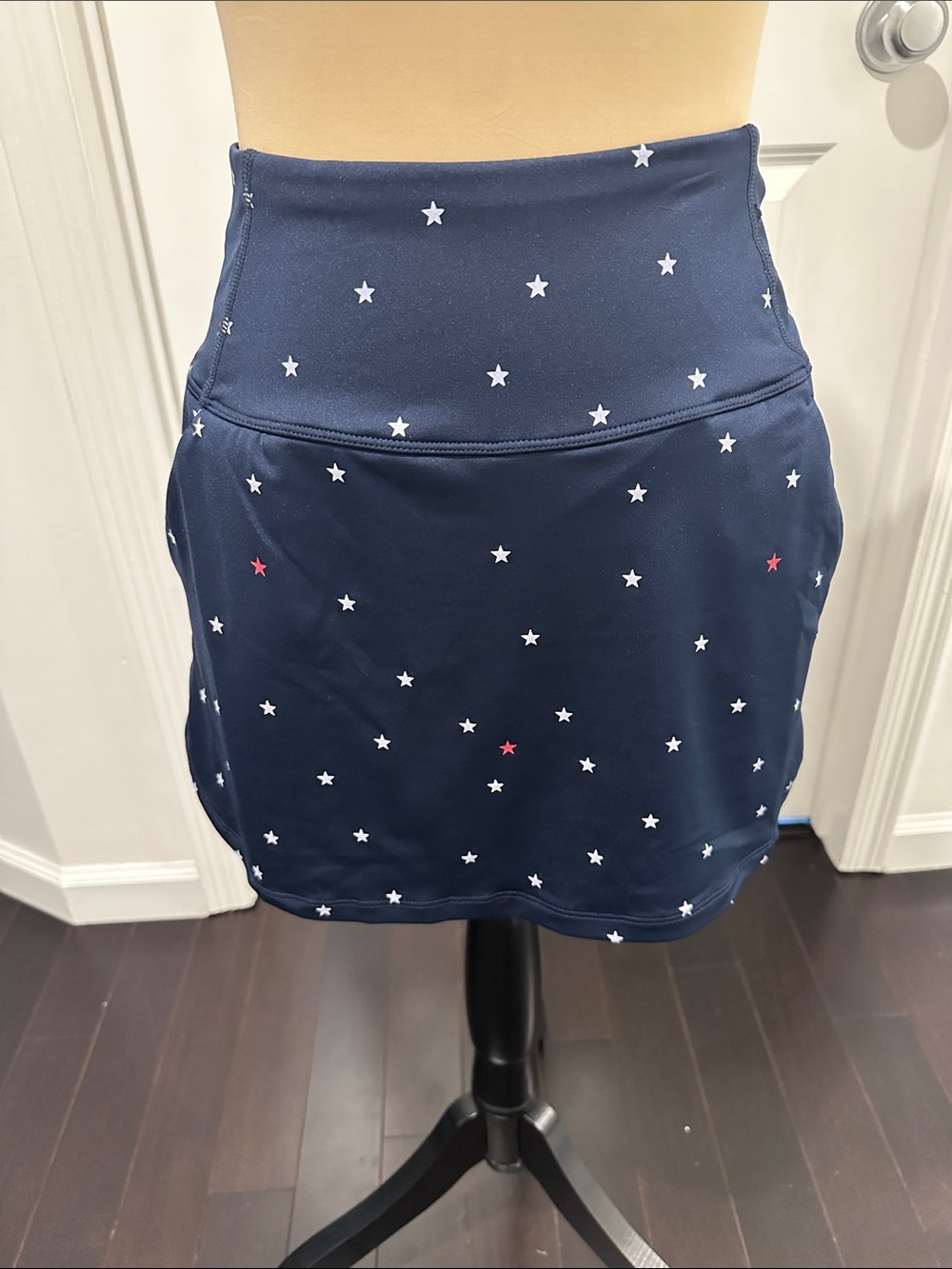 Puma Star Patterned Navy Golf Skirt with side and back pockets.